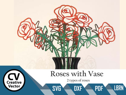 Roses with Vase