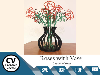 Roses with Vase