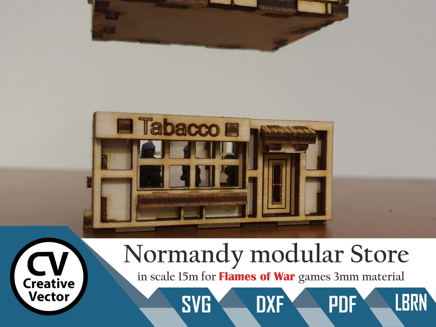 Normandy modular Store in scale 15mm (1:100 / 1:87 / H0) for game Flames of War