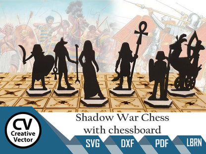 Shadow War Chess with chessboard plug-in pawns