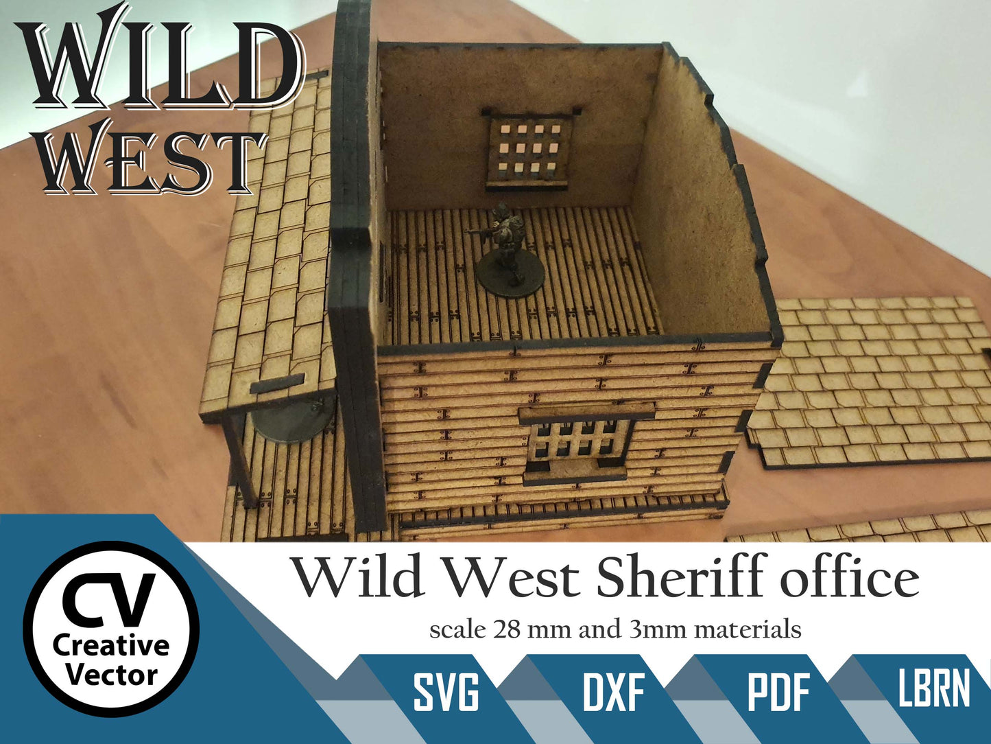 Wild West Sheriff office in scale 28mm for Wargamers