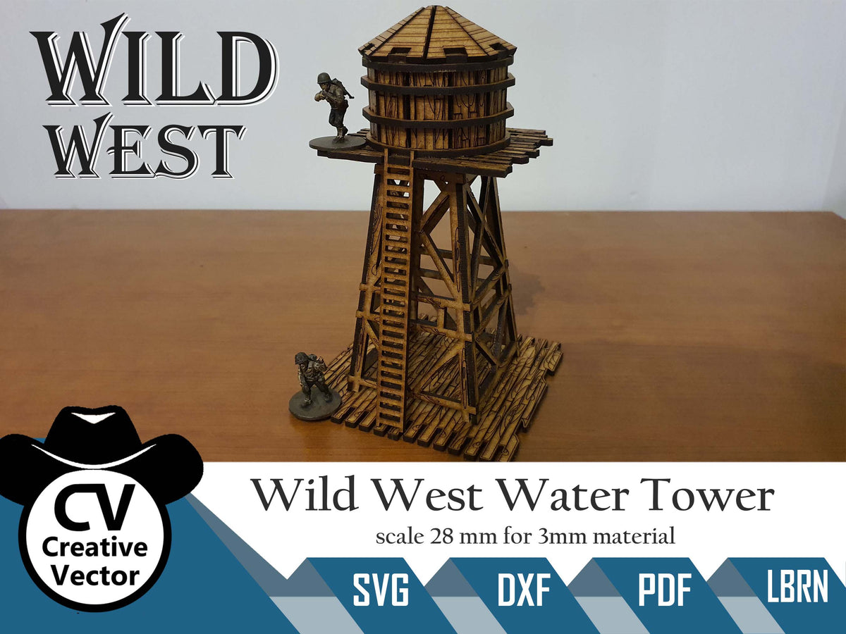 Wild West Water Tower in scale 28mm for Wargamers – Creative Vector
