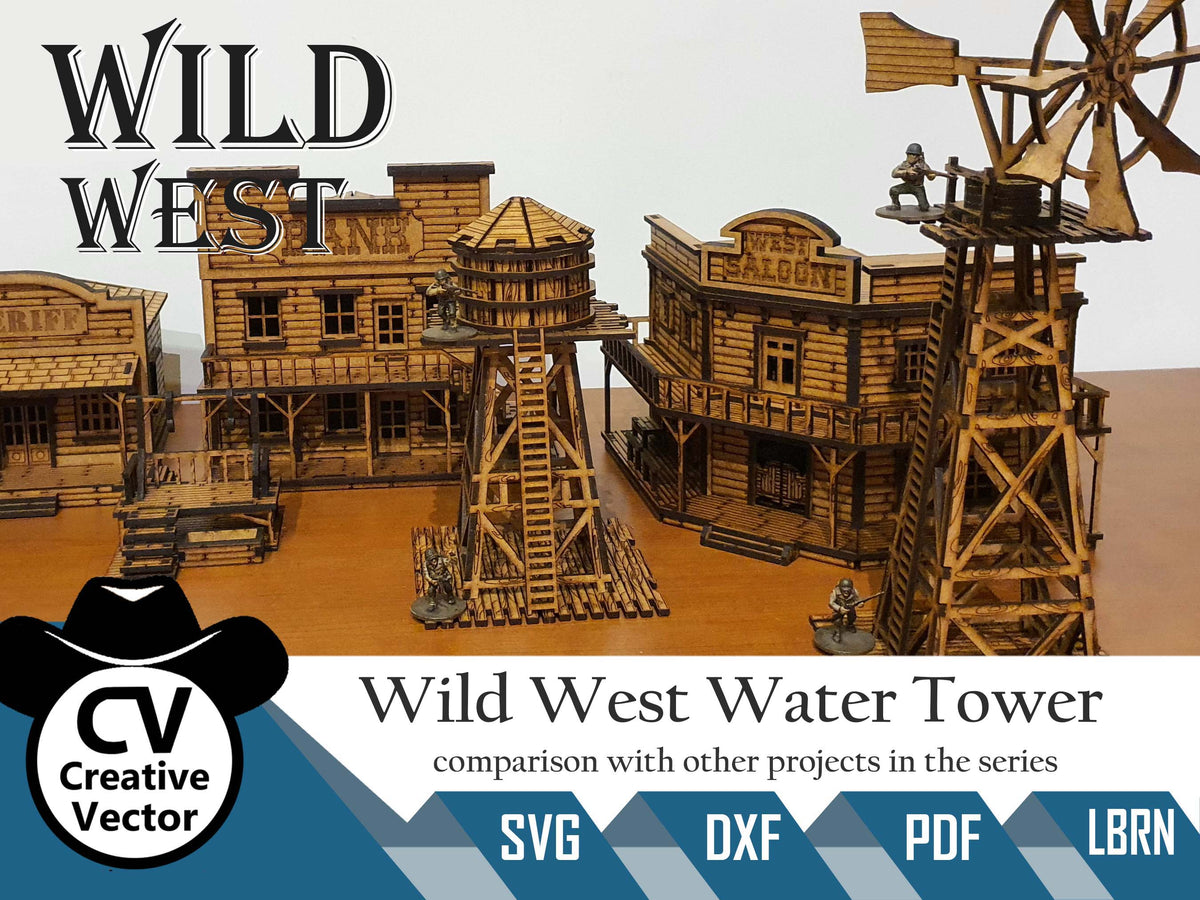 Wild West Water Tower in scale 28mm for Wargamers – Creative Vector