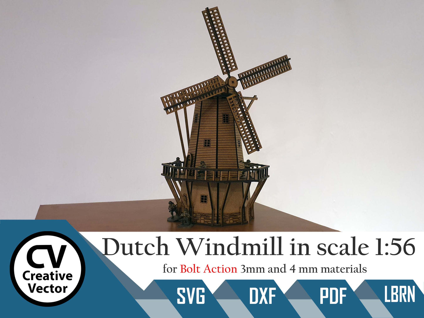 Dutch Windmill in scale 28mm 1:56  for game Bolt Action