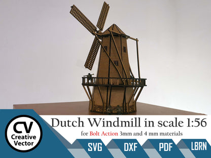 Dutch Windmill in scale 28mm 1:56  for game Bolt Action